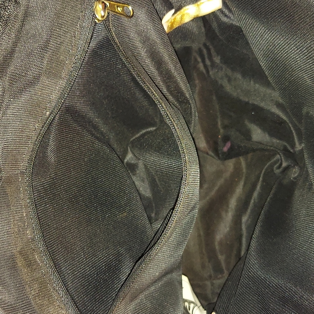 Vintage Nas Metallic Multicolored Leather Satchel Black Brown Gold Silver - Picture 15 of 16